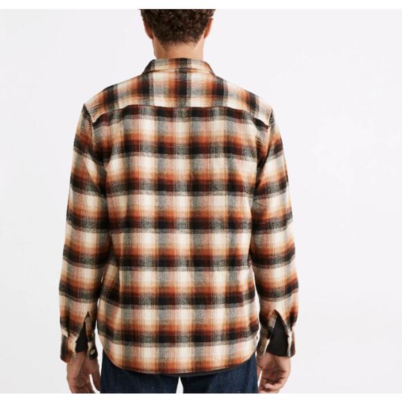 Madewell Men Brushed Flannel Easy Long Sleeve Shirt M Brown Plaid  Button Up - Picture 3 of 14